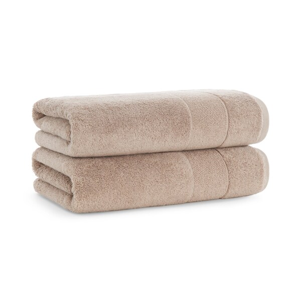 Monarch Brands Turkish Bath Towels, 30in x 60in, Solid , Hummus, 2PK PNP-BT-TS-3060-18-HMS - main